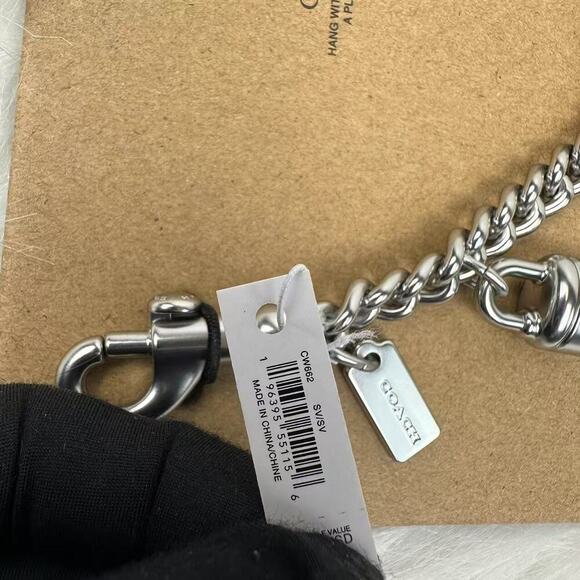 Coach Silver Swagger Chain With Charms Flower, Bear, C, Rainbow, Lock CW662 NWT - Picture 9 of 10